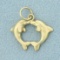 Kissing Dolphins Pendant In 14k Yellow Gold