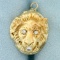 Lion Diamond Pendant In 14k Yellow Gold