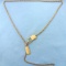 Vintage Lock Dog Tag Designer Chain Necklace In 10k Yellow Gold