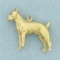 Boston Terrier Dog Charm Or Pendant In 14k Yellow Gold
