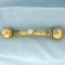 Antique Etruscan Revival Old European Diamond Pin In 14k Yellow Gold