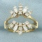 Round And Baguette Diamond Ring Jacket In 14k Yellow Gold