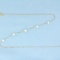 Italian Made Akoya Pearl Station Necklace In 18k Yellow Gold