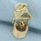 Mechanical Wishing Well Charm In 14k Yellow Gold