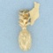 Pineapple Hawaii Pendant Or Charm In 14k Yellow Gold