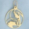 Vintage Mother And Child Pendant In 14k Yellow Gold