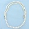 20 Inch Graduated Cultured Pearl Hand Knotted Strand Necklace In 14k White Gold