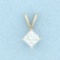 3/4ct Princess Solitaire Diamond Pendant In 14k White Gold