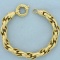 Italian Cable Link Chain Bracelet In 18k Yellow Gold