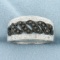 White And Black Diamond Ring In 14k White Gold