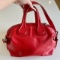 Givenchy Nightingale Small Red Waxy Leather Satchel Bag