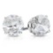 8mm Round Cut White Topaz 4.2ctw Stud Earrings In Sterling Silver