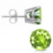 6mm Round Cut Peridot 1.85ctw Stud Earrings In Sterling Silver