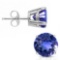 6mm Round Cut Lab Tanzanite 1.8ctw Stud Earrings In Sterling Silver