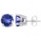 5mm Round Cut Lab Tanzanite 1.2ctw Stud Earrings In Sterling Silver