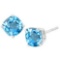 5mm Cushion Cut Sky Blue Topaz 1.35ctw Stud Earrings In Sterling Silver