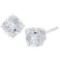 5mm Cushion Cut White Topaz 1.35ctw Stud Earrings In Sterling Silver