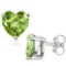 6mm Heart Cut Peridot 1.85ctw Stud Earrings In Sterling Silver