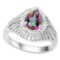 1ct Mystic Topaz And Diamond Filigree Ring In Sterling Silver