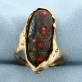 Agate Custom Design Ring In 14k Yellow Gold