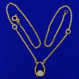 Abstract Design Pendant On Scroll Link Chain Necklace In 18k Yellow Gold