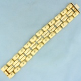 Designer Panther Link Bracelet In 14k Yellow Gold