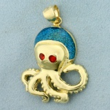 Octopus Pendant In 14k Yellow Gold