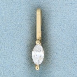 Marquise Cz Solitaire Pendant In 14k Yellow Gold