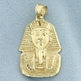 Egyptian Pharaoh Pendant In 14k Yellow Gold