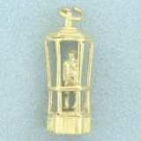 Bird Cage Traffic Policeman Hamilton Bermuda Pendant In 14k Yellow Gold