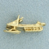 Snow Mobile Charm Or Pendant In 14k Yellow Gold