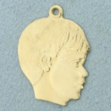 Boy Silhouette Pendant In 14k Yellow Gold