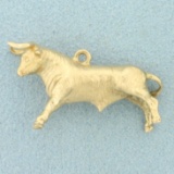 Bull Charm Or Pendant In 18k Yellow Gold