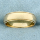 Mens Milgrain Beaded Edge Wedding Band Ring In 14k Yellow Gold