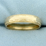 Milgrain Beaded Edge Wedding Band Ring In 14k Yellow Gold