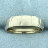 Mens Wedding Band Ring In 14k White Gold