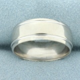 Mens Wedding Band Ring In 10k White Gold