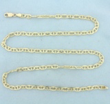 Italian Made 24 Inch Anchor Link Chain Necklace In 14k Yellow Gold