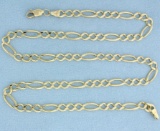 20 Inch Figaro Link Chain Necklace In 14k Yellow Gold