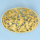 Antique Handcrafted Pin In 18k Yellow Gold