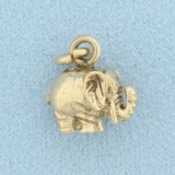 Elephant Charm In 14k Yellow Gold