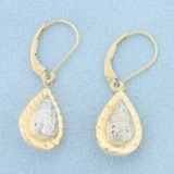 Dangle Drop Teardrop Shaped Earrings In 14k Gold