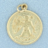 Scorpio Medallion Pendant Or Charm In 14k Yellow Gold