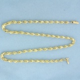 17 Inch 3d Designer Link Diamond Cut Chain Necklace In 14k Yellow Gold