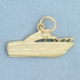 Power Boat Pendant In 10k Yellow Gold