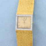 Mens Vintage Chopard L.U.C Diamond Watch In Solid 18k Yellow Gold