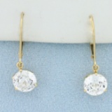 Cz Dangle Earrings In 14k Yellow Gold