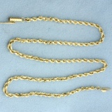 16 Inch Rope Link Chain Necklace In 14k Yellow Gold