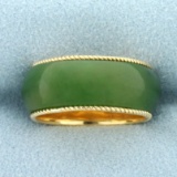 Jade Band Ring In 14k Yellow Gold