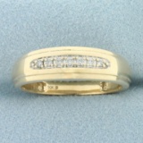 Mens Diamond Wedding Band Ring In 10k Yellow Gold